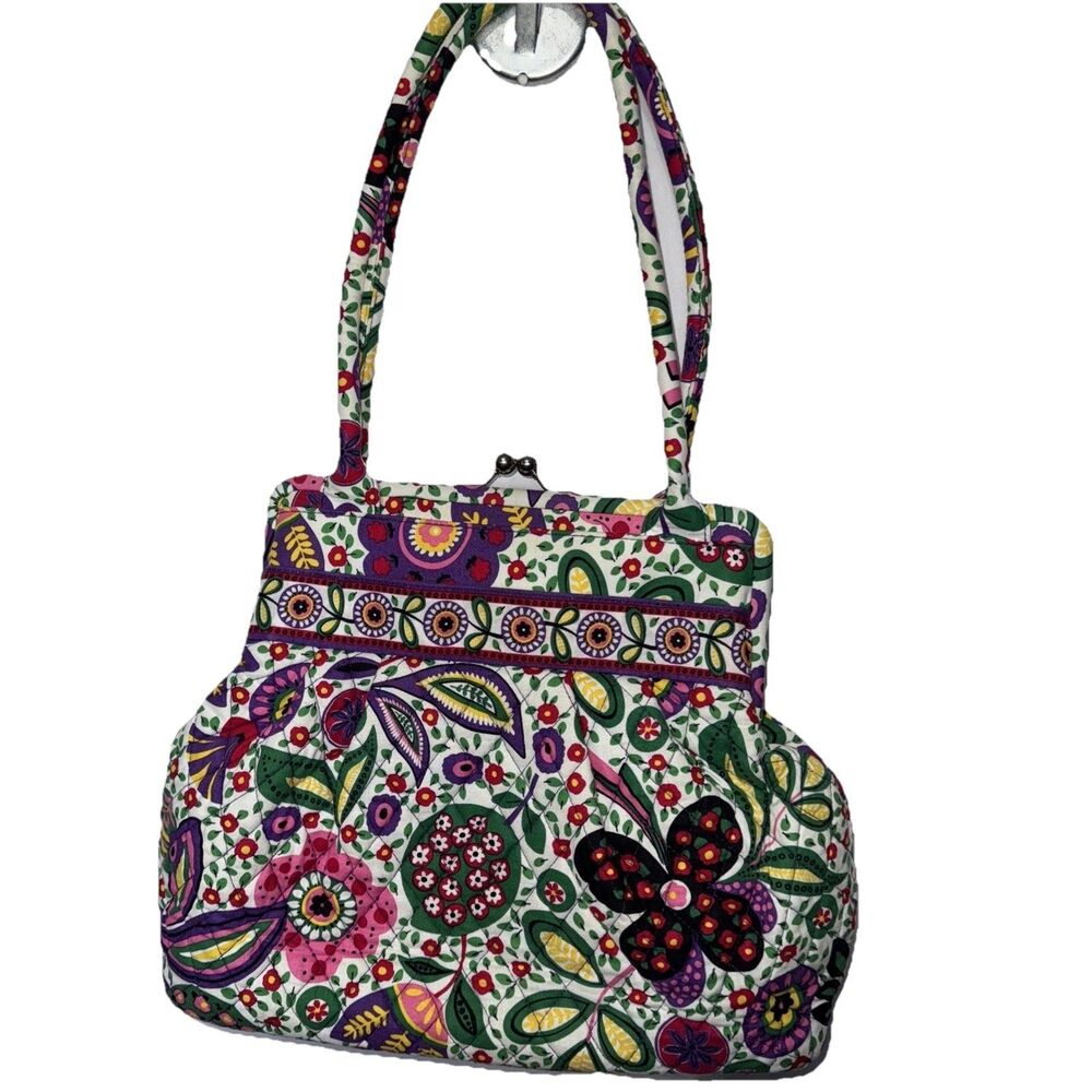 Vera Bradley Alice Purse Shoulder Bag Quilted Fabric Bright Floral Print Flower